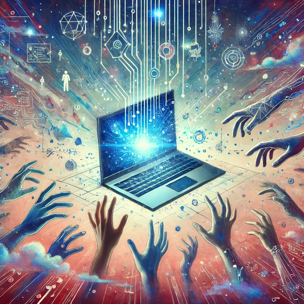 Imagem de um computador com segurança digital